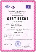 Certifikát OHSAS